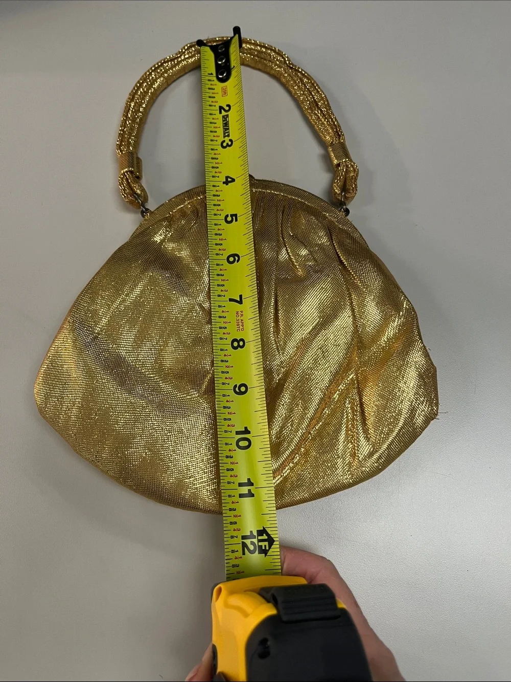 Garay Gold Lame Evening Bag /Clutch with Top Handle